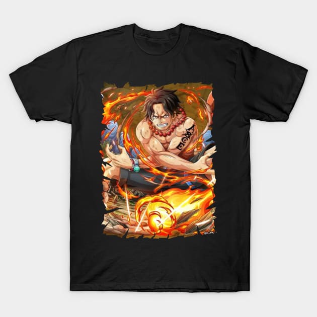 PORTGAS D ACE ANIME MERCHANDISE T-Shirt by graficklisensick666